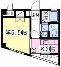 ハイツ本郷(1K/1階)の間取り写真