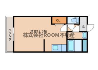 アメニティ都北(ワンルーム/1階)の間取り写真