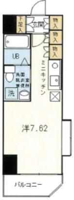ライフゾーン玉川(ワンルーム/4階)の間取り写真