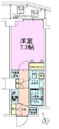 駒込レジデンス壱番館(1K/6階)の間取り写真
