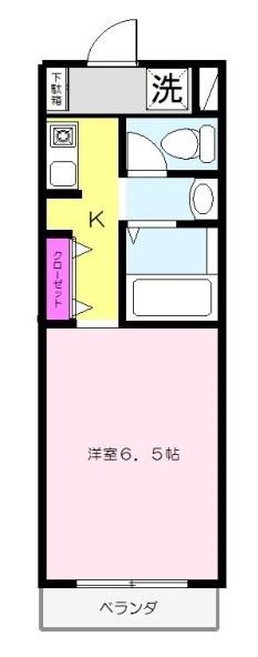 PREMIER(1K/1階)の間取り写真