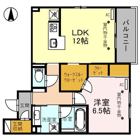 グランカーサ金澤(1LDK/3階)の間取り写真