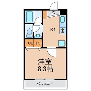 エスペランサ(1K/2階)の間取り写真