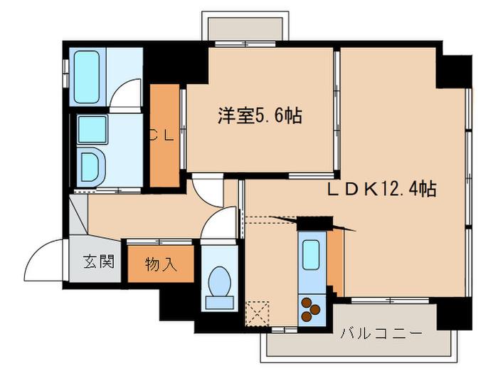 AQUA STAGE 1(1LDK/4階)の間取り写真