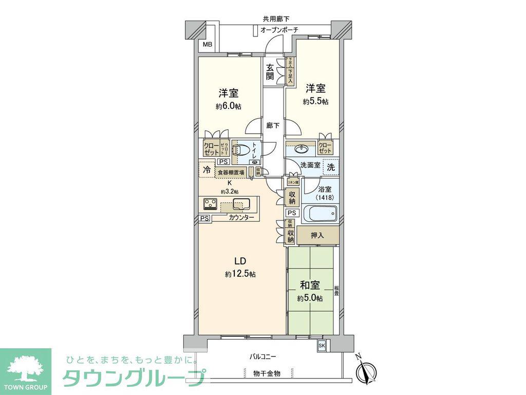 パークシティ南浦和(3LDK/4階)の間取り写真