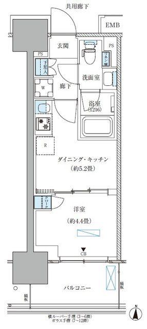 パークアクシス西大島コンフォートスクエア(1DK/11階)の間取り写真