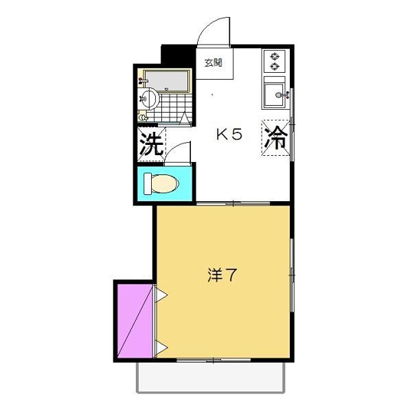 サンハイツ所沢(1K/2階)の間取り写真