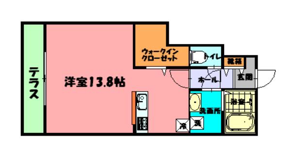 シエスタコート(1K/1階)の間取り写真