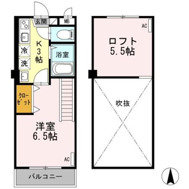 イーストビューヤサカ(1LDK/3階)の間取り写真