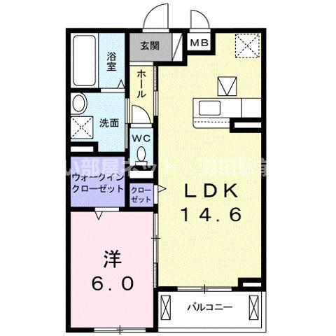 ミガダーヤ(1LDK/2階)の間取り写真
