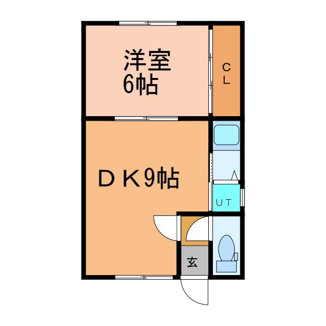 ひばりハイツ(1DK/2階)の間取り写真