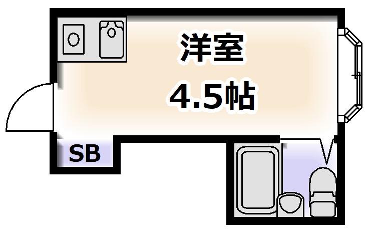 昭和グランドハイツ恵美須(ワンルーム/2階)の間取り写真