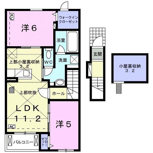 ベビーズ ブレス(2LDK/2階)の間取り写真