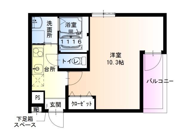 フジパレス百舌鳥駅南1番館(1K/2階)の間取り写真