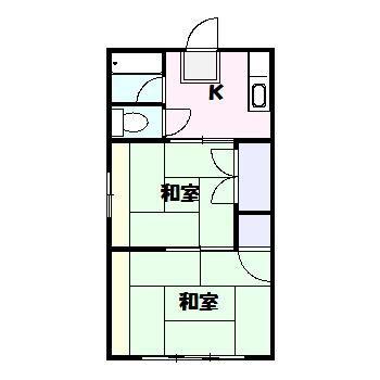 シティハイム小林(2K/2階)の間取り写真