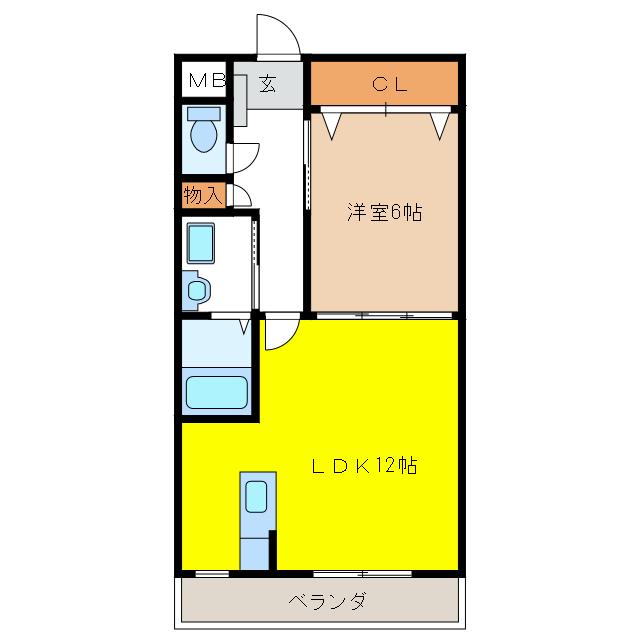ラ フェスタ(1LDK/4階)の間取り写真