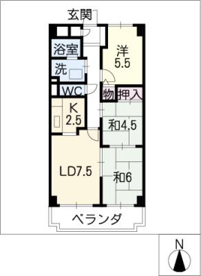 ヒルトップ藤ヶ丘(3LDK/2階)の間取り写真