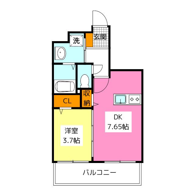リアンレガーロ桜並木駅(1DK/3階)の間取り写真