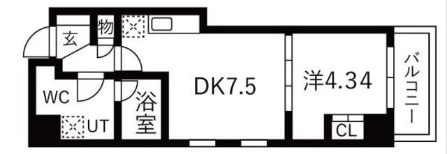 トラディス大塚(1DK/6階)の間取り写真