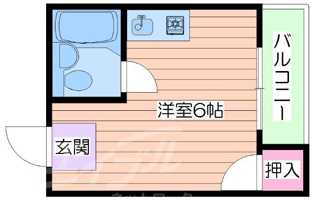 清和ハイツ(ワンルーム/3階)の間取り写真