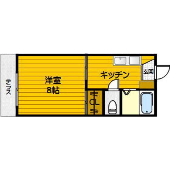 メゾン田村(1K/1階)の間取り写真