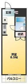 グリーンハイツ(ワンルーム/2階)の間取り写真