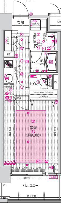 エスリード長堀タワー(1K/5階)の間取り写真