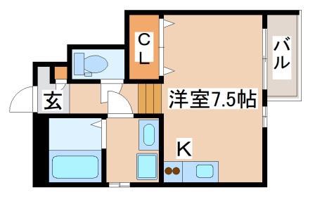 あんしん潮見台(ワンルーム/1階)の間取り写真