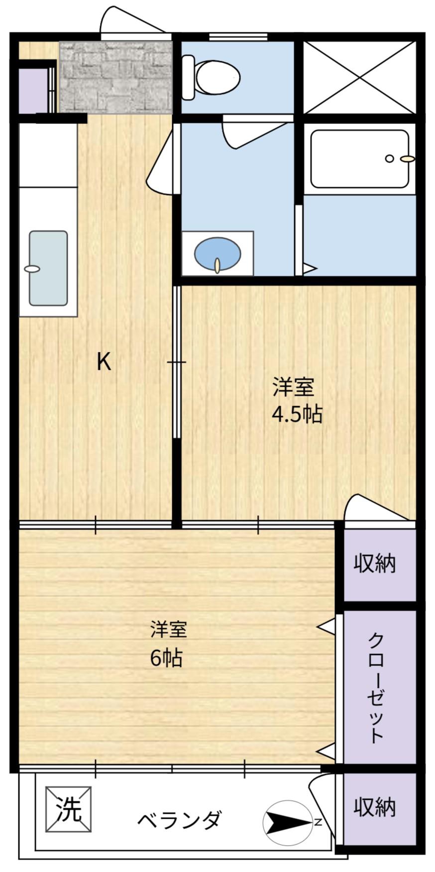 コーポ杉山(2K/1階)の間取り写真