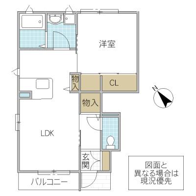 サンメゾン(1LDK/1階)の間取り写真
