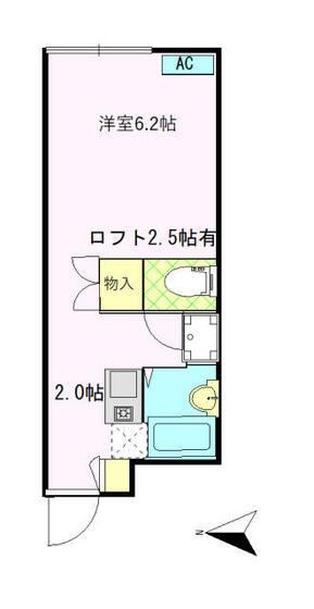 ピルエット(1K/1階)の間取り写真