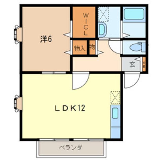 ソレジオA(1LDK/1階)の間取り写真