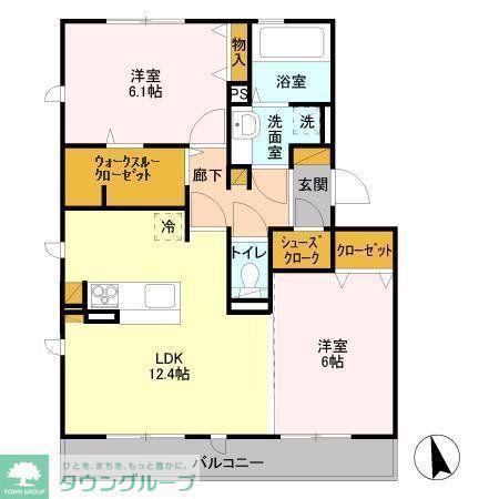 リヴェール南流山A(2LDK/3階)の間取り写真