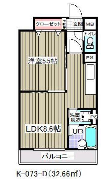 グランヴィラ(1LDK/2階)の間取り写真