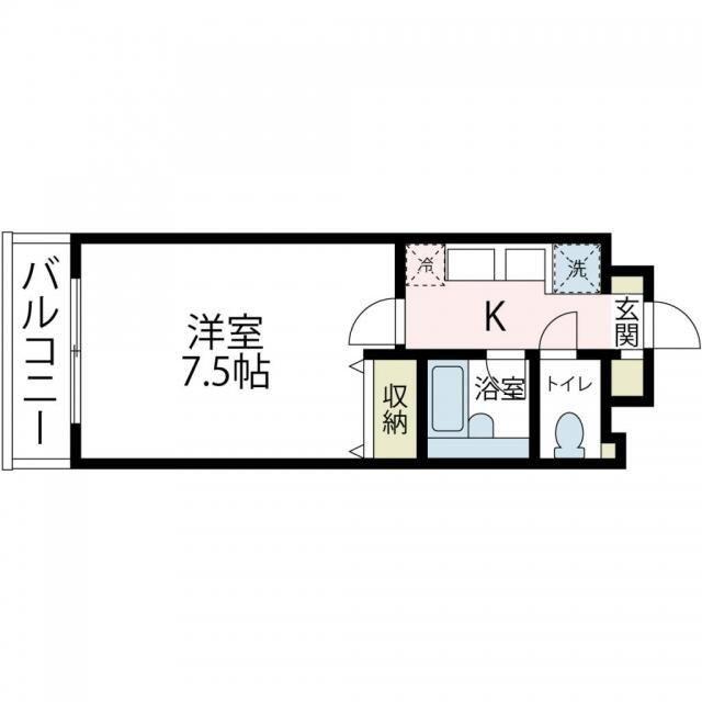 グランシャリオ(1K/1階)の間取り写真