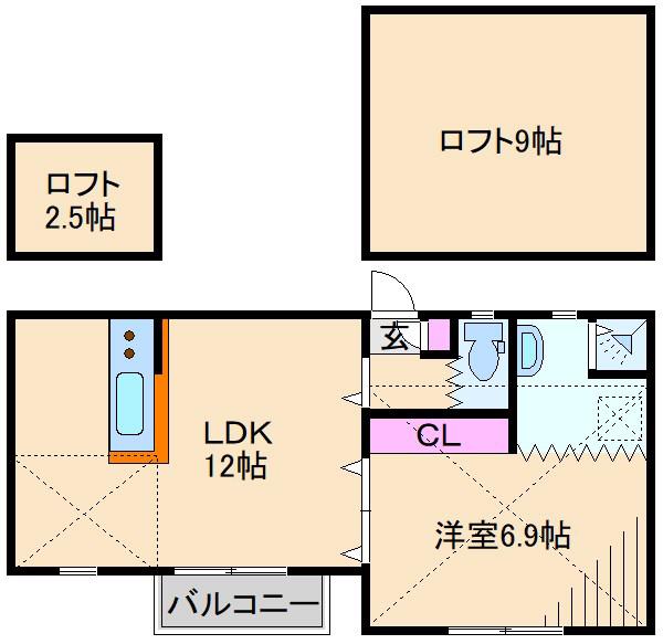 ダイユー44番館II(1LDK/3階)の間取り写真