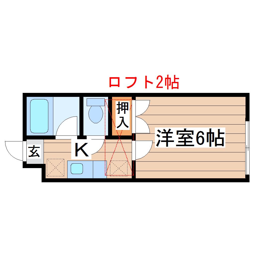 ソレイユ増田(1K/1階)の間取り写真