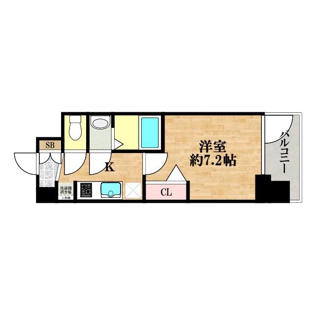 プレサンス大国町アドロッソ(1K/6階)の間取り写真