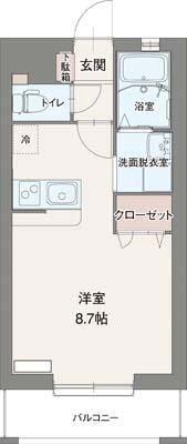 セレッソ十間坂(ワンルーム/2階)の間取り写真
