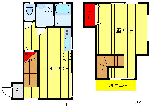 クレールUハイム(1LDK/1階)の間取り写真