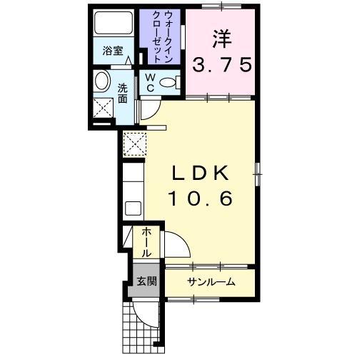 ミキハウスⅡB(1LDK/1階)の間取り写真