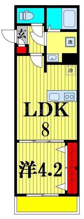 セレーノ二ツ木(1LDK/3階)の間取り写真