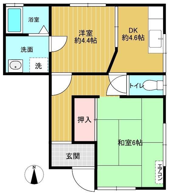みゆき荘(2DK/1階)の間取り写真