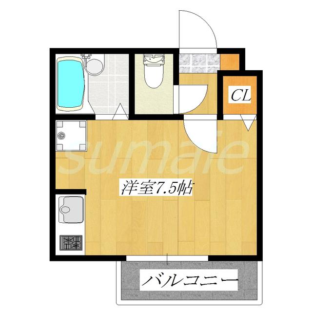 ユーハコート浮間舟渡(ワンルーム/3階)の間取り写真