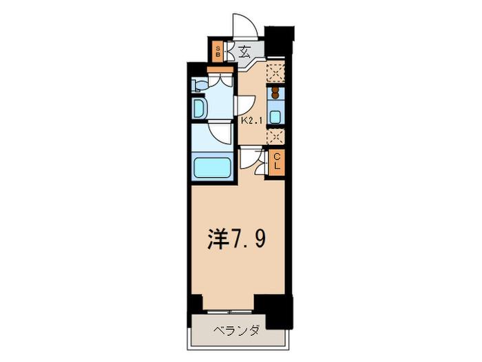 コンフォリア三田イースト(1K/4階)の間取り写真