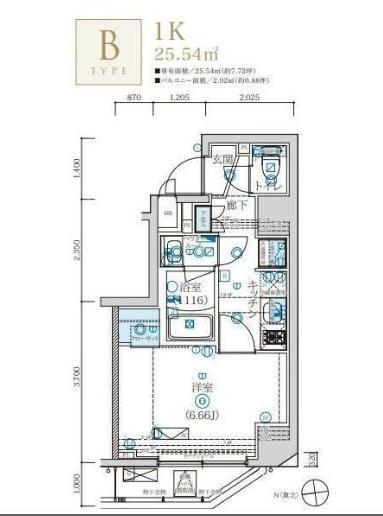 MAXIV浅草(1K/10階)の間取り写真