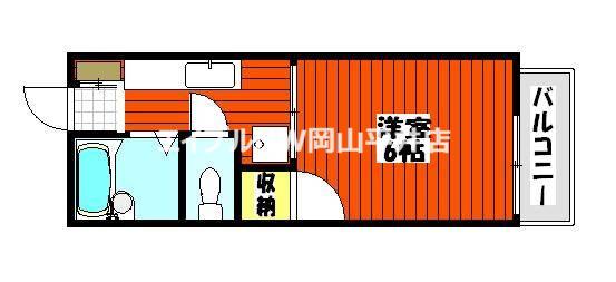 旭東ハイツ(1K/1階)の間取り写真