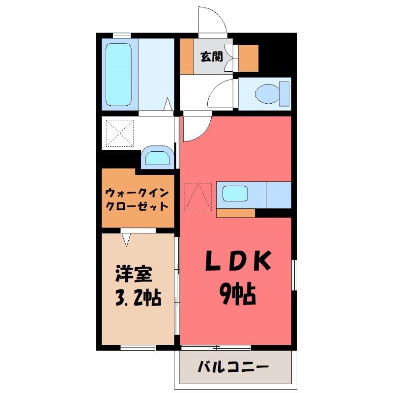 グレイス コート(1SK/2階)の間取り写真