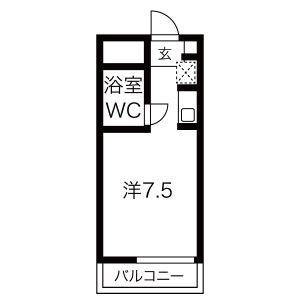 第28プロスパー上社(ワンルーム/1階)の間取り写真