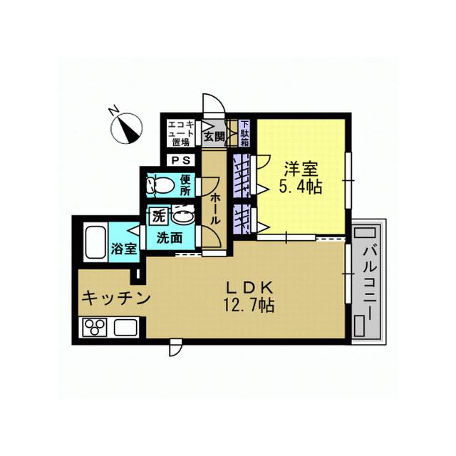 CAPEFOREST(1LDK/2階)の間取り写真